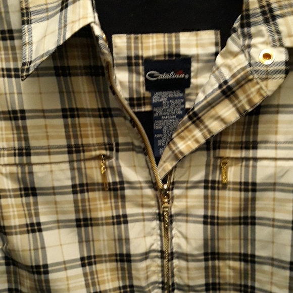 Plaid, lightweight, lined, zip front jacket - Picture 4 of 4